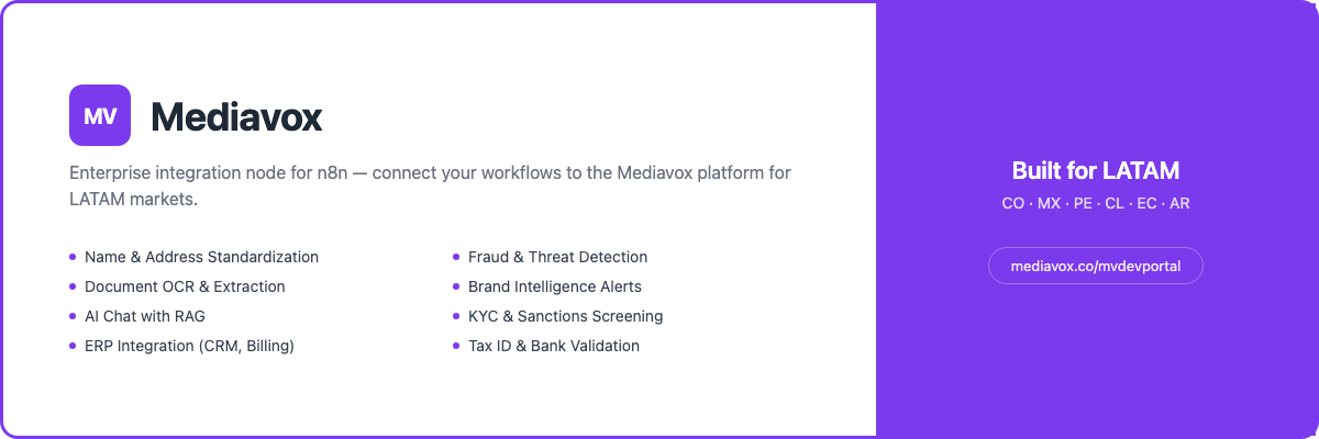 Mediavox n8n Node